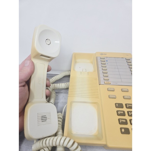 Vintage AT&T Corded Speakerphone 720 Desk/Wall Beige Telephone Removable Mount - Picture 5 of 8